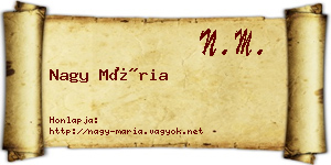 Nagy Mária névjegykártya
